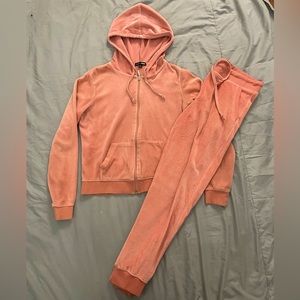 pink velvet tracksuit
